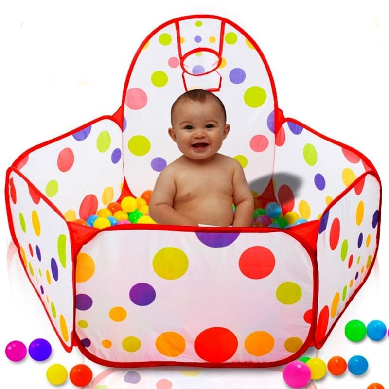GURBIK Kids Dotted Activity Basketball Ball Pool for Kids, Play Tent House for 2+ Year Old Girls and Boys, Ball Pit for Kid, Spacious, Lightweight, Portable & Easy to Set Up (with 30 Balls) - Image 5