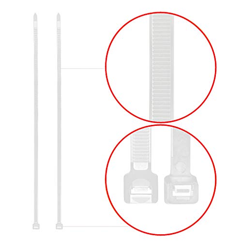 Superun Clear Zip Ties 6 Inch, 40 Lbs Tensile Strength Wire Ties (Industrial Grade Cable Ties) Pack of 100 White - Image 4