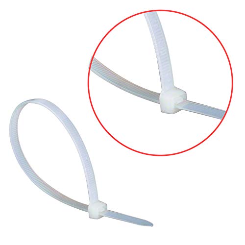 Superun Clear Zip Ties 6 Inch, 40 Lbs Tensile Strength Wire Ties (Industrial Grade Cable Ties) Pack of 100 White - Image 2