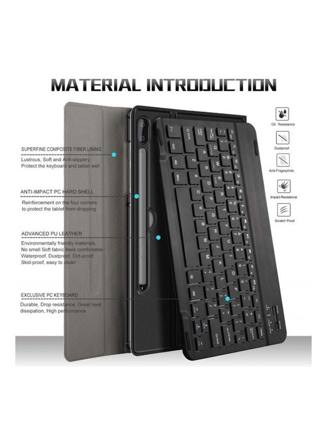 NIBEMINENT Keyboard Case For Samsung Galaxy Tab S6 Black  - Image 2
