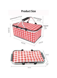 Insulated Picnic Basket, 30L Large Portable Collapsible Cool / Hot Bag - Red - pzsku/ZE144CD585634A5E4DF54Z/45/_/1734733981/e0f1a153-2f04-4372-91ff-042d3fc40c35