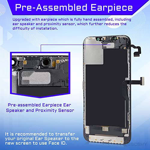 DGSCSMY for iPhone 12 Pro Max Screen Replacement 6.7" LCD Display 3D Touch Digitizer Full Assembly with Ear Speaker Proximity Sensor Fix Repair Tools Kit Waterproof Adhesive A2411 A2342 A2410 - Image 3