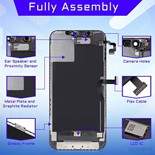 DGSCSMY for iPhone 12 Pro Max Screen Replacement 6.7" LCD Display 3D Touch Digitizer Full Assembly with Ear Speaker Proximity Sensor Fix Repair Tools Kit Waterproof Adhesive A2411 A2342 A2410 - Image 2