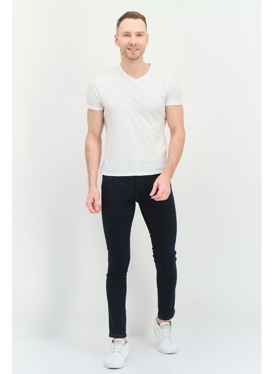 Company Eighty One - Men Slim Fit Washed Stretchable Jeans, Navy - Image 1