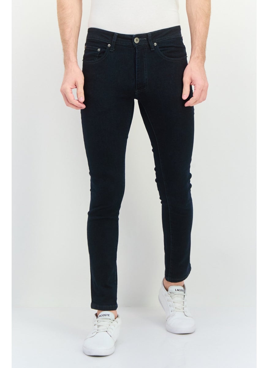 Company Eighty One - Men Slim Fit Washed Stretchable Jeans, Navy - Image 1