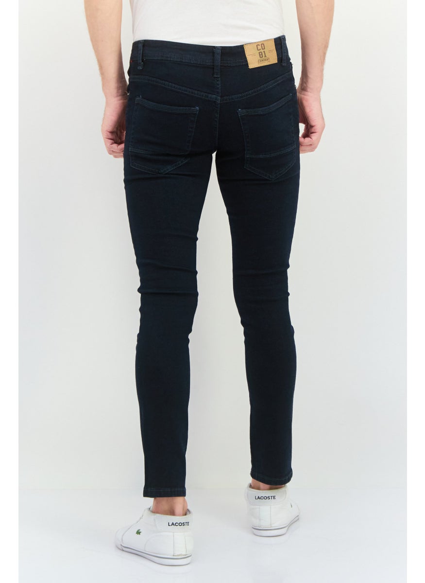 Company Eighty One - Men Slim Fit Washed Stretchable Jeans, Navy - Image 1