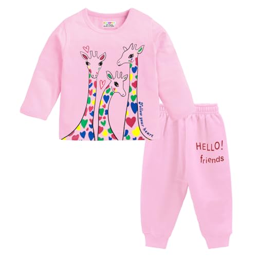 Kuchipoo Girl Regular Fit Cotton Printed T-Shirts and Pyjamas Set (KUC-PSUT-134, 2-3 Years, Multi-Colored) - Image 3