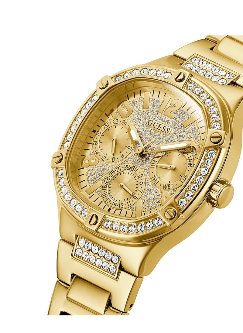 GUESS Duchess Women's Gold Square Dial Analog Stainless Steel Watch GW0558L2 - 40mm - Gold  - Image 4