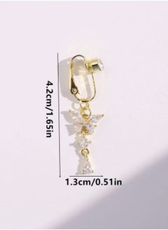 YUCCA Fake Piercing Belly Button Ring with Pink Butterfly Design for Women Jewelry Copper Jewelry  - Image 4