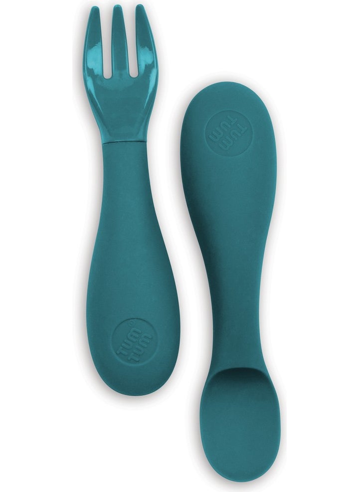 TUM TUM Boxed Silicone Spoon Fork Set Boris Bear  - Image 5