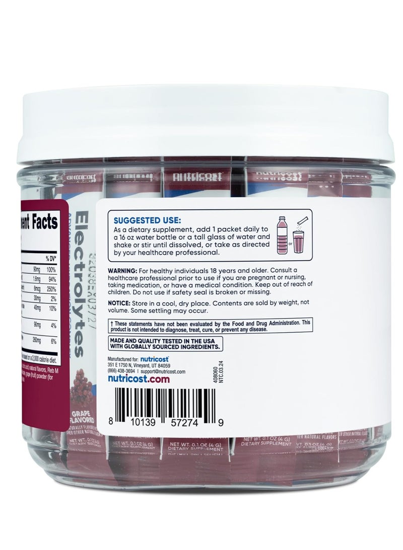 Nutricost Electrolytes Complex, Grape Flavored, 40 Stickpacks - Advanced Hydration Complex 40 Servings - Image 3