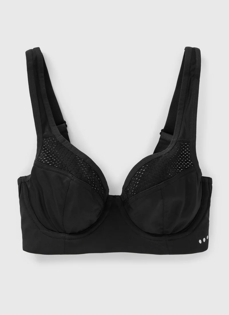 ماتلان سوليوكس حمالة صدر رياضية سوداء بسلك سفلي