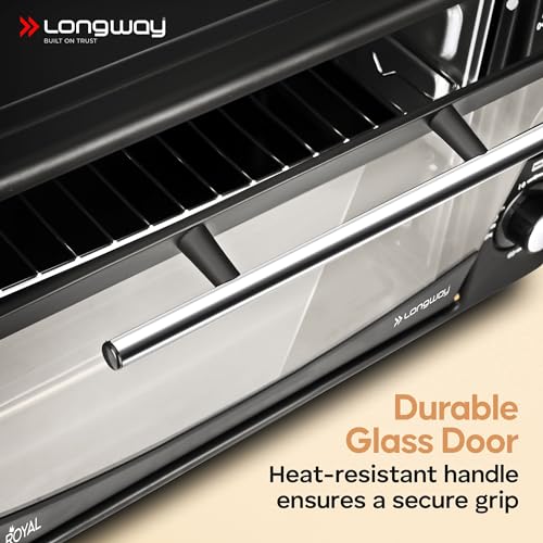 Longway Royal OTG 12 Ltr Oven Toaster Griller with Heating Modes | Temperature Timer Control for Baking Pizza, Cake, Grilling Chicken & Toasting Bread|2 Years Warranty (1000 W, Black) - Image 5