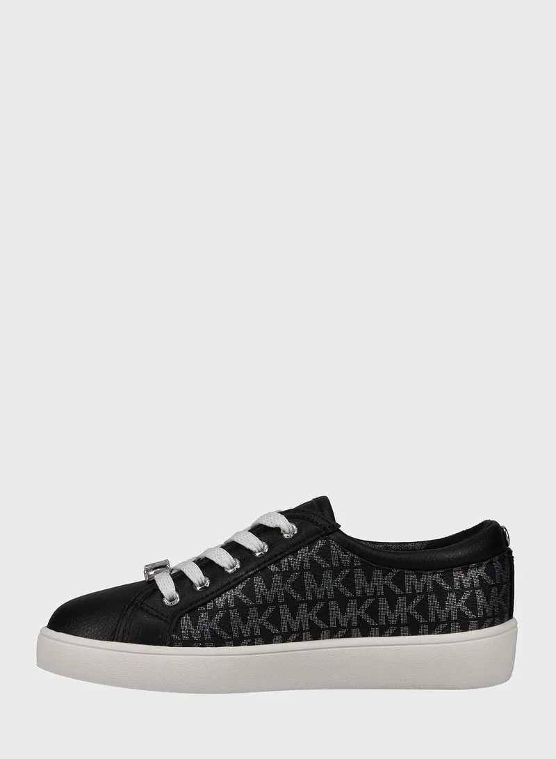 Michael Kors Youth Jem Monogram Low Top Lace Up Sneakers