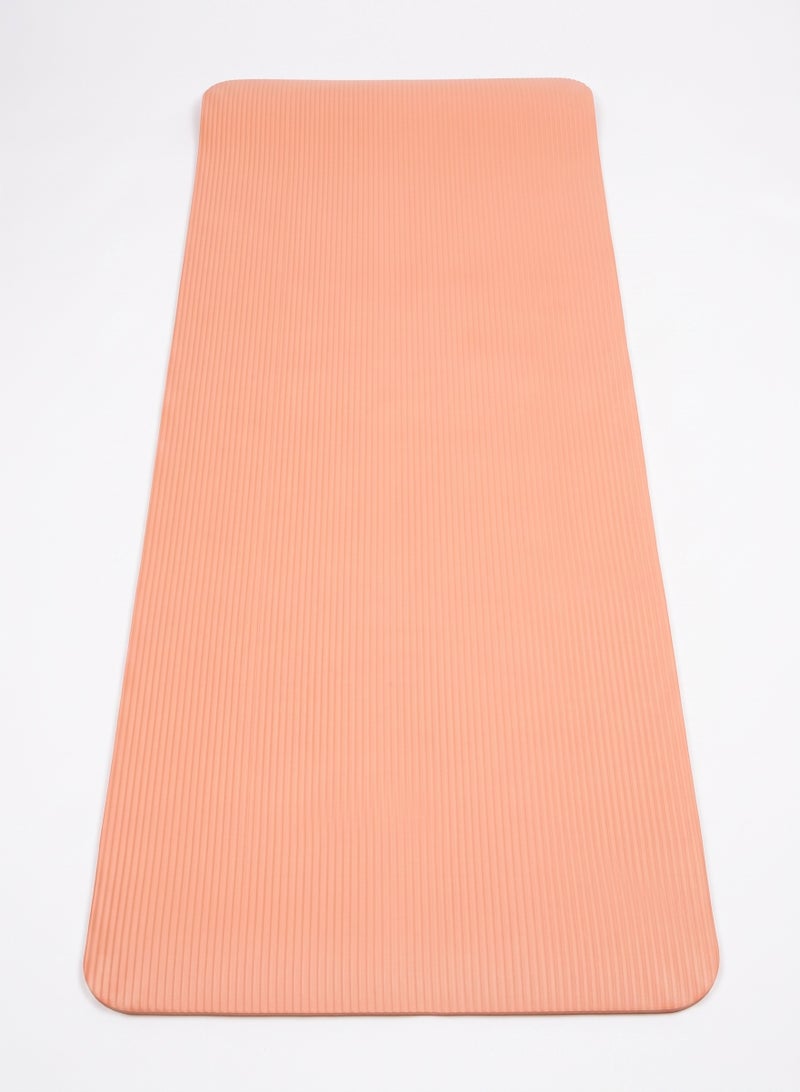 Non-Slip Thick Yoga and Fitness Exercise Mat with Mesh Carry Bag Peach - Image 2