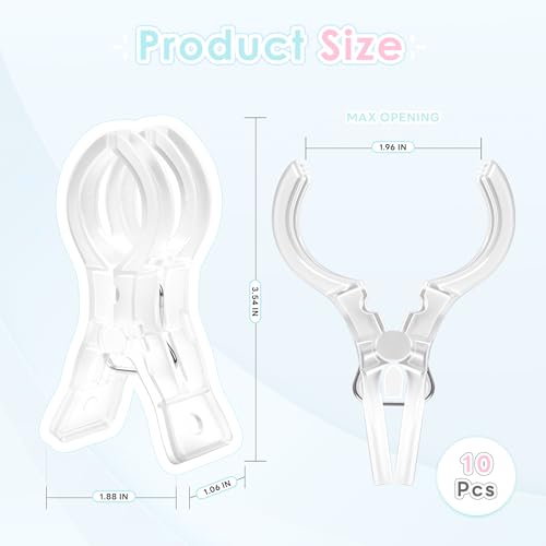 RELBRO Spring Clamps, 3.5 Inch Clear Plastic Clips for Balloon Arch Backdrop Craft Decoration Projects, Invisible Design, 10 Pcs - Image 2
