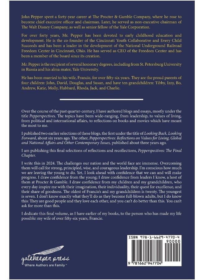 Pepperspectives The Final Chapter: Reflections on Values for Living, Global and National Affairs and other Contemporary Issues  - Image 2