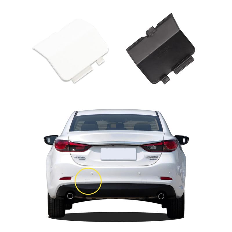 Car Rear Bumper Tow Hook Cover Compatible with Mazda 6 Atenza 2013 2014 2015 2016 2017 2018 Trailer Cover Cap GJR950EL151 Small Lid Towing Eye Cap Pearl White