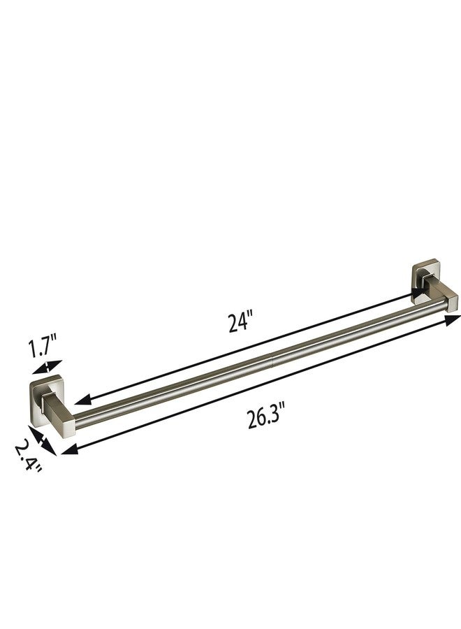 KUUBTH Bathroom Wall Mounted Towel Rack,24 Inch Brushed Nickel Towel Bar with Stainless Rack and Hand Towel Holder, Shower and Bath Towel Racks for Bathroom Wall(Total Length 26-Inch) - Image 4