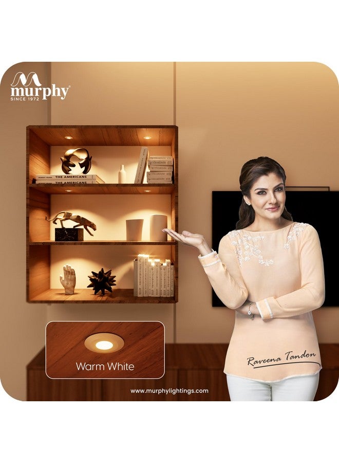 MURPHY مصابيح سبوت LED زر مرفي 2 واط | عبوة من 10 | أبيض دافئ | إضاءة مزاجية فاخرة للمنزل والمكتب - Image 5