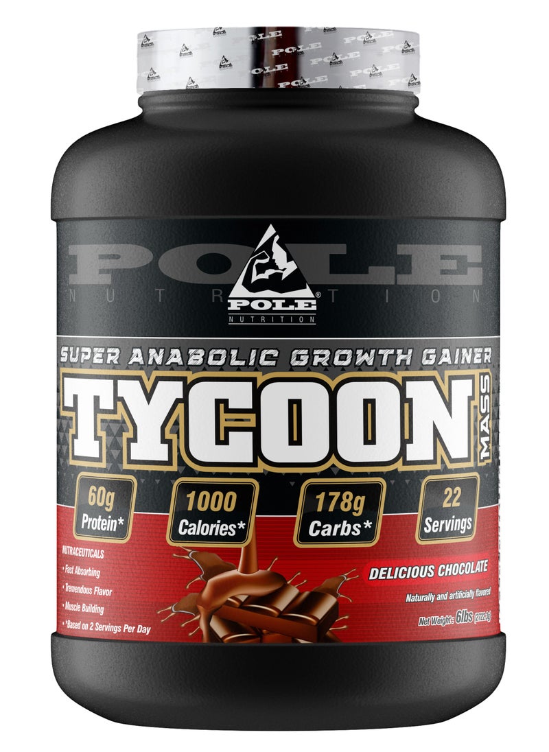 POLE NUTRITION Tycoon Mass Gainer Protein 6lbs - Delicious Chocolate  - Image 1