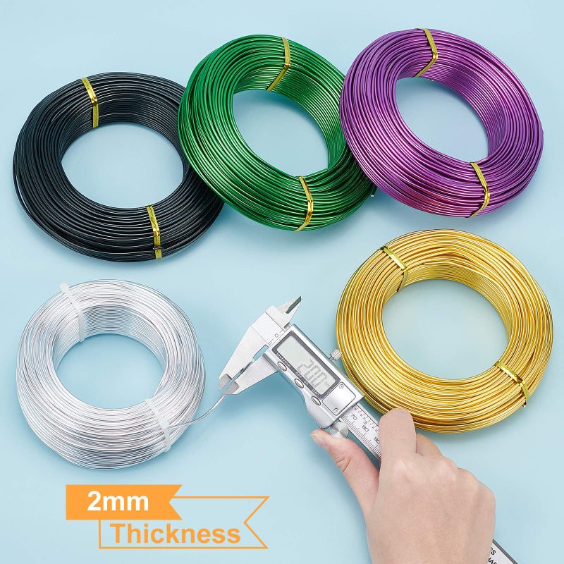 BENECREAT BENECREAT 180 Feet 12 Gauge Silver Aluminum Wire Bendable Metal Sculpting Wire for Bonsai Trees, Floral, Home Decors and Other Arts Crafts Making  - Image 2