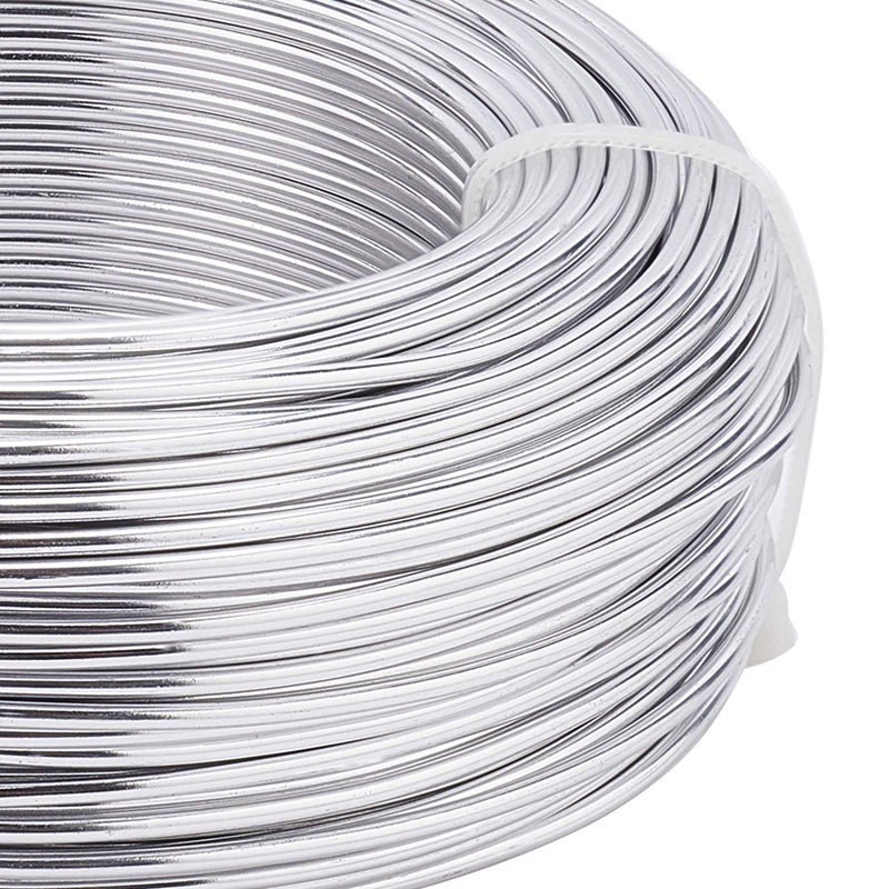 BENECREAT BENECREAT 180 Feet 12 Gauge Silver Aluminum Wire Bendable Metal Sculpting Wire for Bonsai Trees, Floral, Home Decors and Other Arts Crafts Making  - Image 1