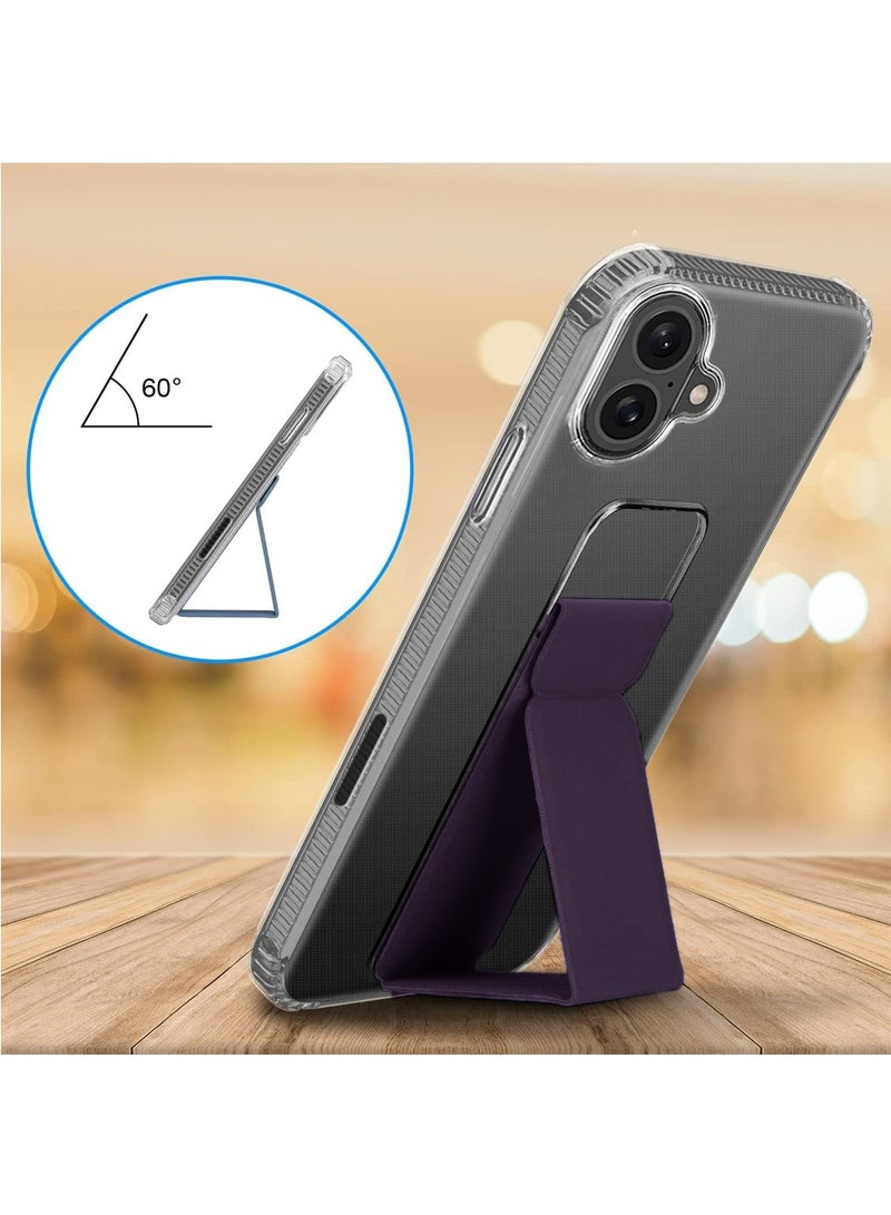 Wtech Apple iPhone 16 2024 TPU Hand Grip Air Pillow Case Cover - Clear/Eggplant Purple - Image 2