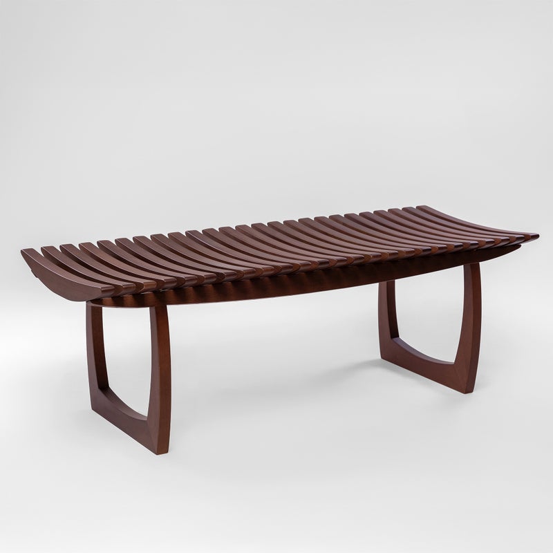 Homez Celeste Bench Walnut Finish 123*49*43 Cm - Image 1