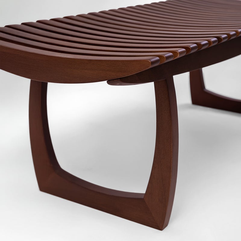 Homez Celeste Bench Walnut Finish 123*49*43 Cm - Image 3
