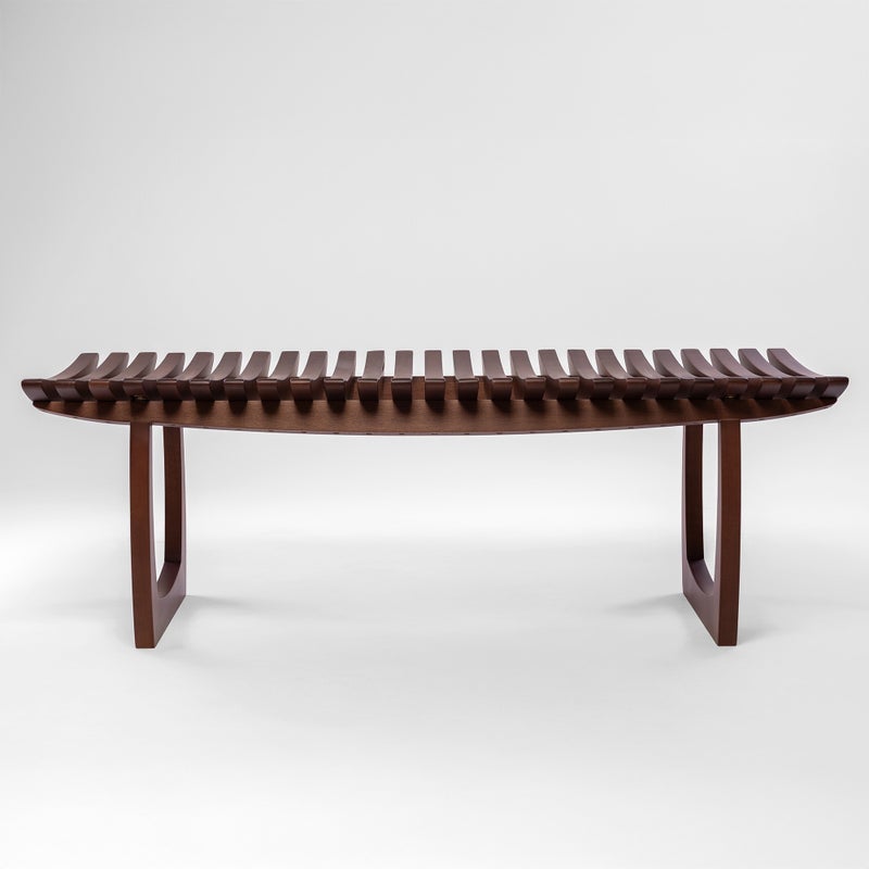 Homez Celeste Bench Walnut Finish 123*49*43 Cm - Image 2