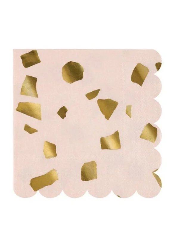 Meri Meri Terrazzo Blush Small Napkins
