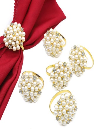 Elegant Rhinestone Pearl Napkin Rings Set of 6, Gold Serviette Holders for Wedding, Party, and Holiday Table Decorations, Bling Crystal Diamond Home Decor - pzsku/ZE1457F5D37FB1A0A2EB6Z/45/_/1722851878/c6975ce7-0e7f-462a-ae14-b740aae65aa3