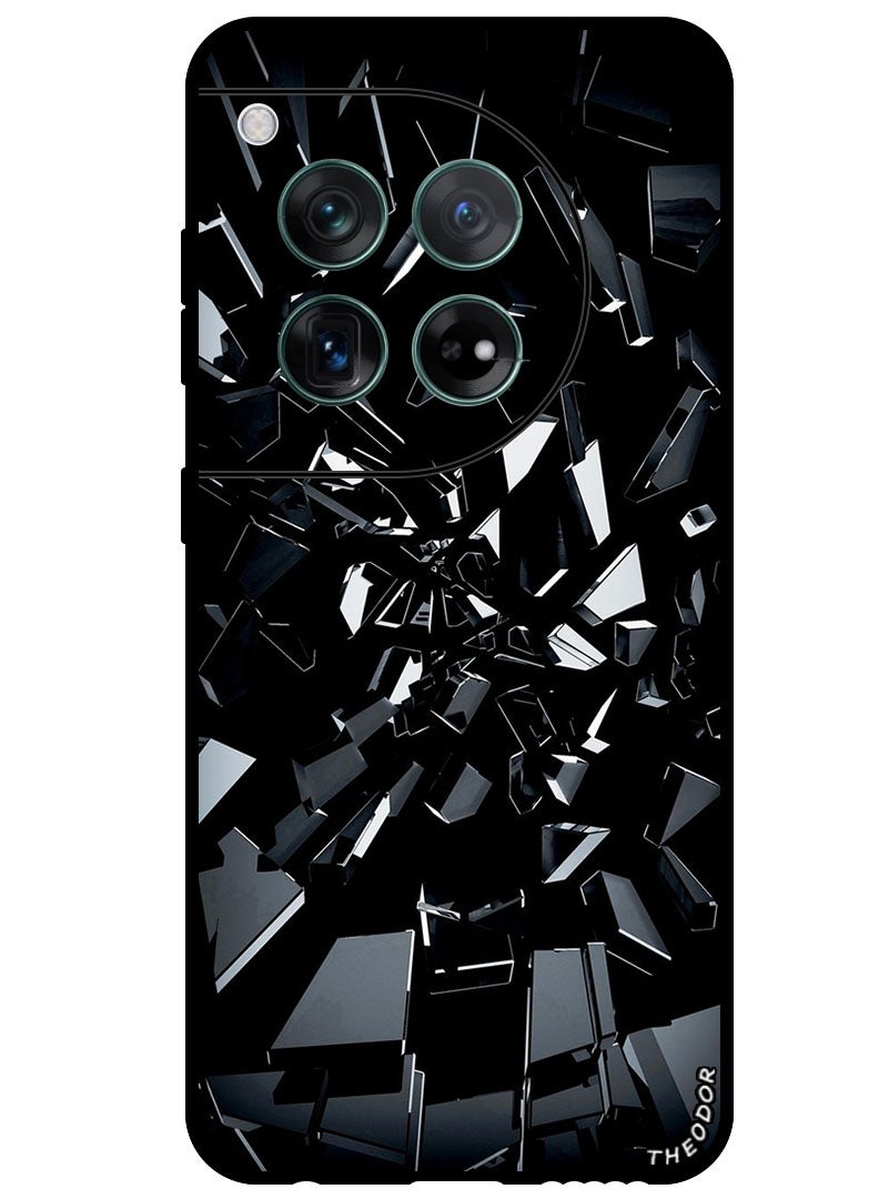 Theodor حافظة حماية مضادة للخدش والصدمات لهاتف OnePlus 12 باللون الأسود 1 - Image 1