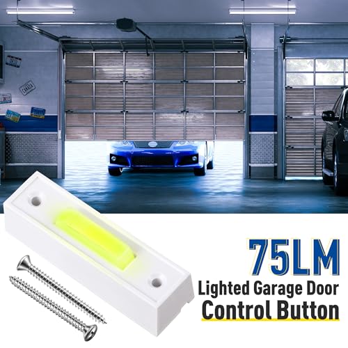 Fiada Lighted Doorbell Button, Garage Door Opener Switch with LED Light, 41A4166 Wall Mounted Push to Exit Ringer Button(White,1 Piece) - Image 2
