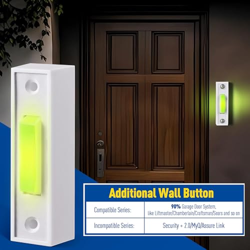 Fiada Lighted Doorbell Button, Garage Door Opener Switch with LED Light, 41A4166 Wall Mounted Push to Exit Ringer Button(White,1 Piece) - Image 3