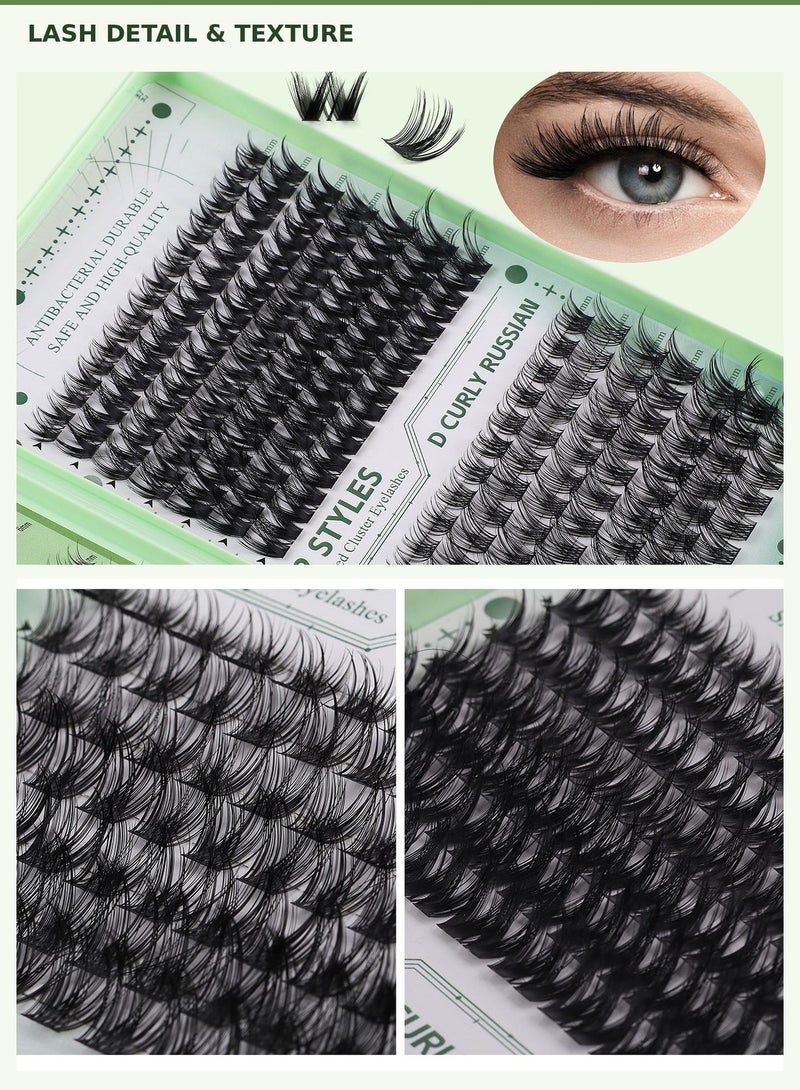 CMAYOME 551 Clusters DIY Lash Extension Kit, Wispy Fluffy Individual Lash Clusters, 10-16mm Mixed Length Natural D Curl False Eyelashes with 5-6mm Bottom Lashes, Bond & Seal, Tweezers & Mascara Brush Tool Set for Beginners - Image 5