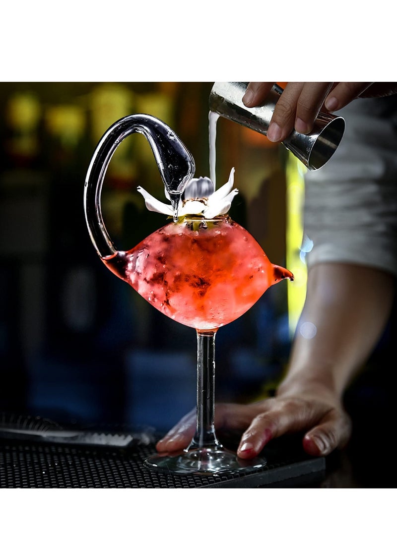 Barakah 1 Set Cocktail Wine Glass 6oz/175ml Unique Champagne Coupe Glass Swan Shape Martini Goblet Cups - Image 4