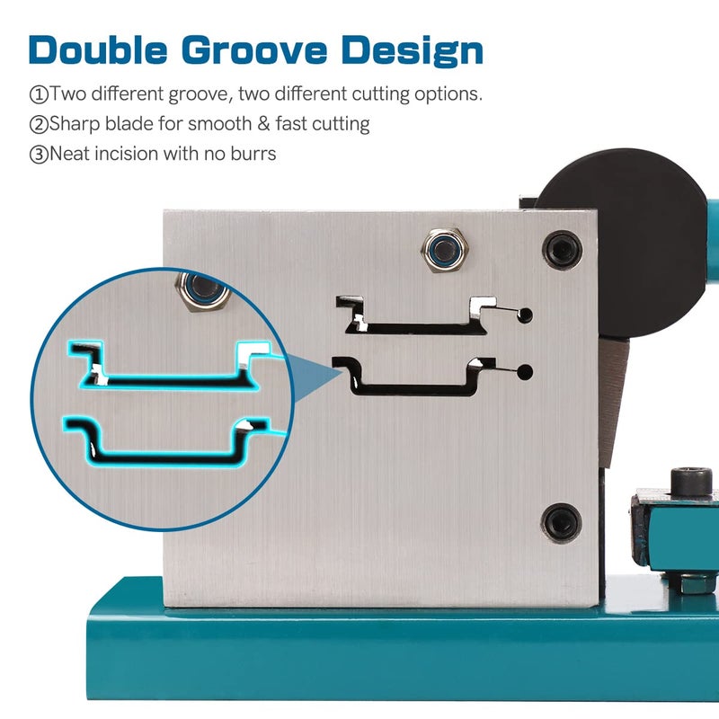 BreeRainz Din Rail Cutter, Double Groove Rail Cutter Tool w/Dual Scale Measuring Ruler, for 1.4 Inch Iron Aluminum Rails - Image 2