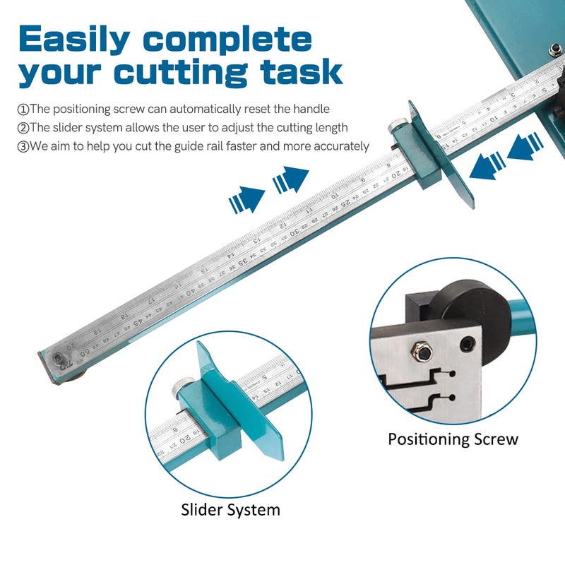 BreeRainz Din Rail Cutter, Double Groove Rail Cutter Tool w/Dual Scale Measuring Ruler, for 1.4 Inch Iron Aluminum Rails - Image 3