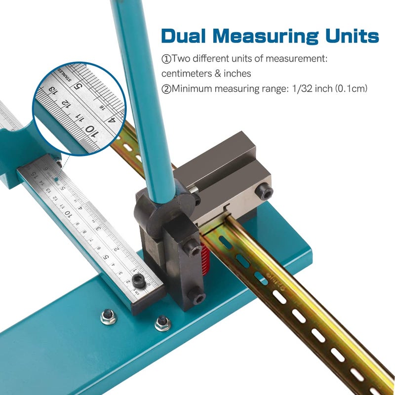 BreeRainz Din Rail Cutter, Double Groove Rail Cutter Tool w/Dual Scale Measuring Ruler, for 1.4 Inch Iron Aluminum Rails - Image 4