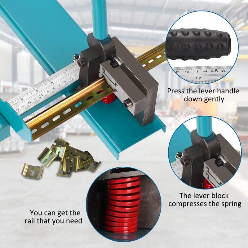 BreeRainz Din Rail Cutter, Double Groove Rail Cutter Tool w/Dual Scale Measuring Ruler, for 1.4 Inch Iron Aluminum Rails - Image 5