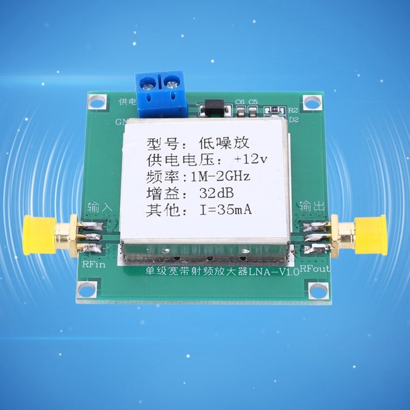 12V RF Amplifier: 1MHz To 2GHz Bandwidth, 2dB Low Noise Factor, 32dB Gain - Shielded Enclosure, 50 Ohms Output Impedance Wideband Amplifier For Ham Radio, Radio Scanning - Image 2