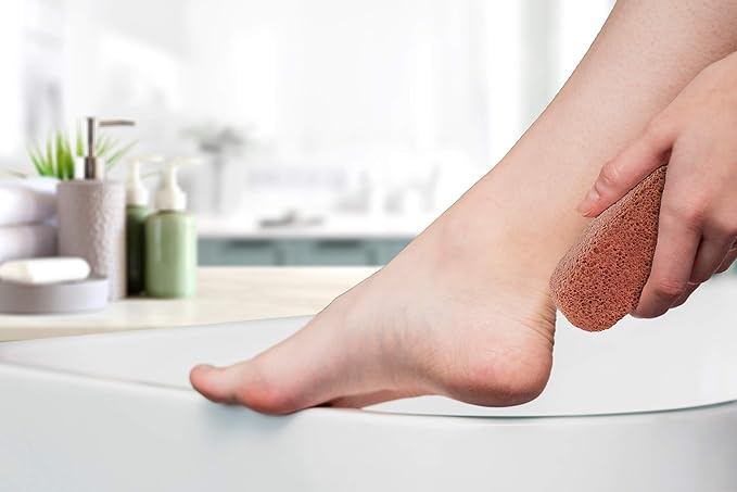 Vulcan Pumice Stone Pack of 2 Units Colours Terracotta Grey Removes Hard Skin and calluses from feet and Hands - Image 5