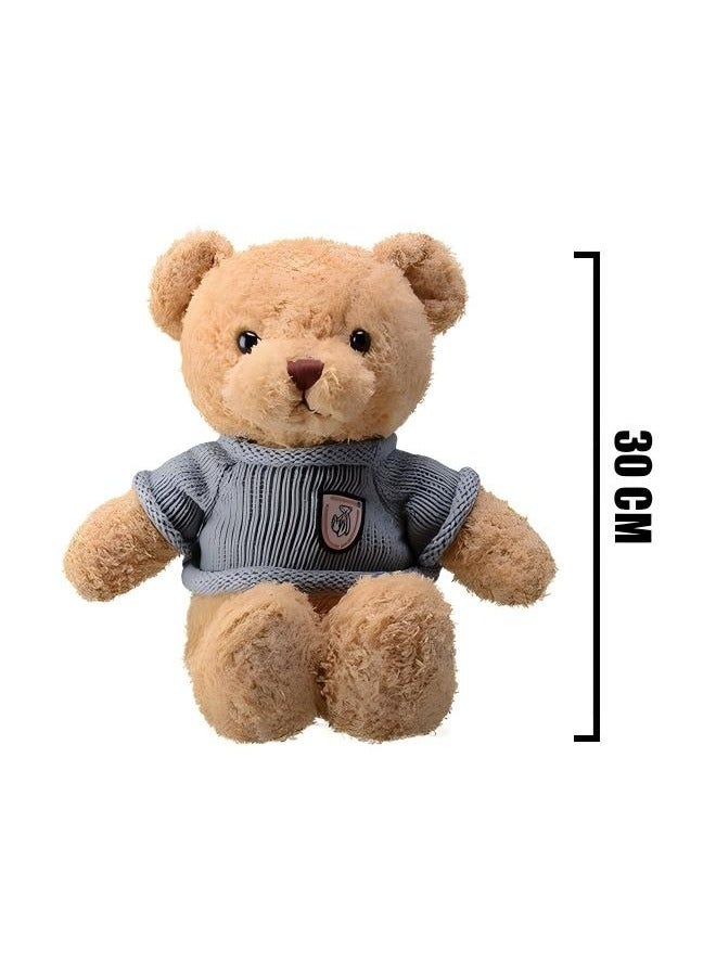 لعبة دب تيدي المحشوة 30 سم، لعبة حيوان محشو، هدية للأطفال الأولاد والبنات (بني) - Image 2