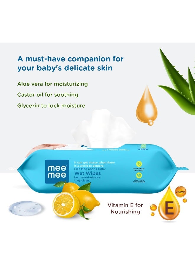 Mee Mee Caring Baby Wet Wipes, Lemon Fragrance, 72 Pieces (Pack of 5) - Image 4