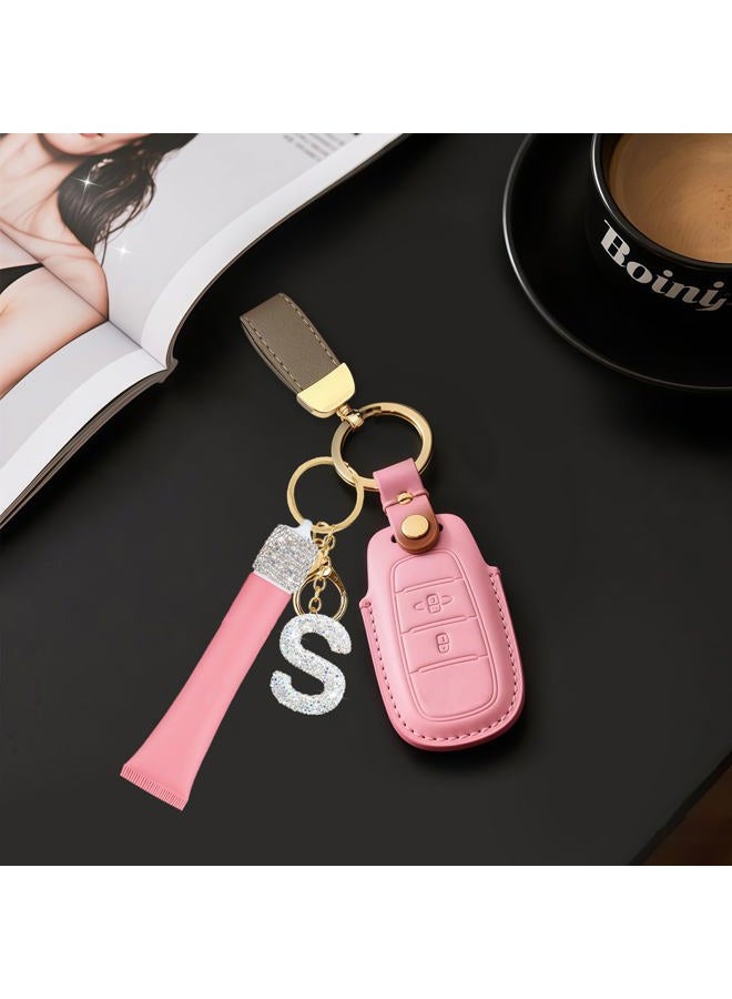 NZNDB 1PCS Keychain Holder for Lip Gloss Summer Fridays,LANGIGE & ELF, Bling Lip Gloss Keychain Cap,Portable Lipgloss Letters Charm, S-white, Letter-S - Image 4