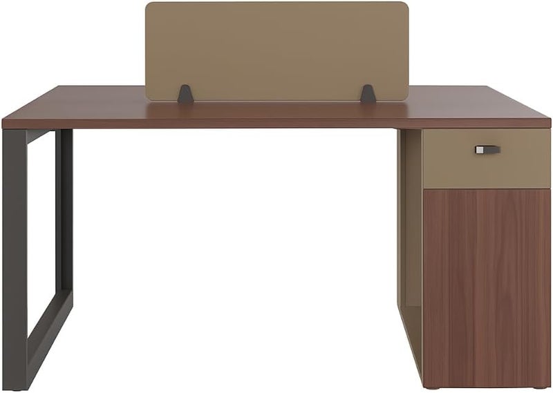 Neo Front محطة عمل مكتبية مزدوجة Neo Front 1.4 متر DG-DW1401 مع قسم ودرج مرن - Image 1