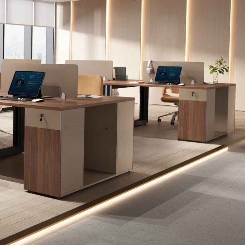 Neo Front محطة عمل مكتبية مزدوجة Neo Front 1.4 متر DG-DW1401 مع قسم ودرج مرن - Image 2