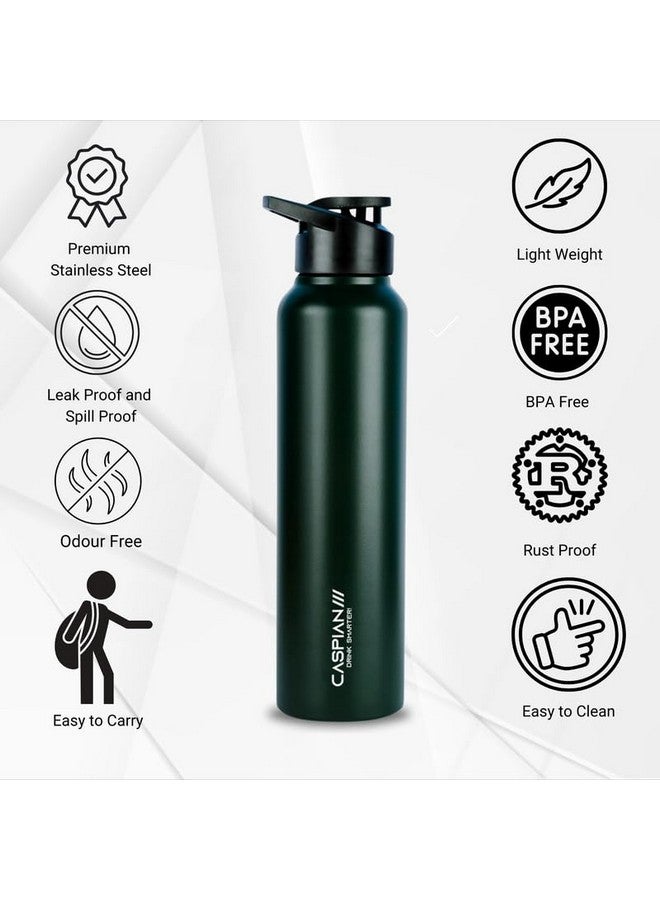 CASPIAN /// Hike Stainless Steel Sipper Water Bottle (Forest Green, 1 Litre, Set of 1)| Leak Proof Thunder for Fridge Home Office Travel School Kids Boys Girls Adults Sports Gym Yoga - Image 3